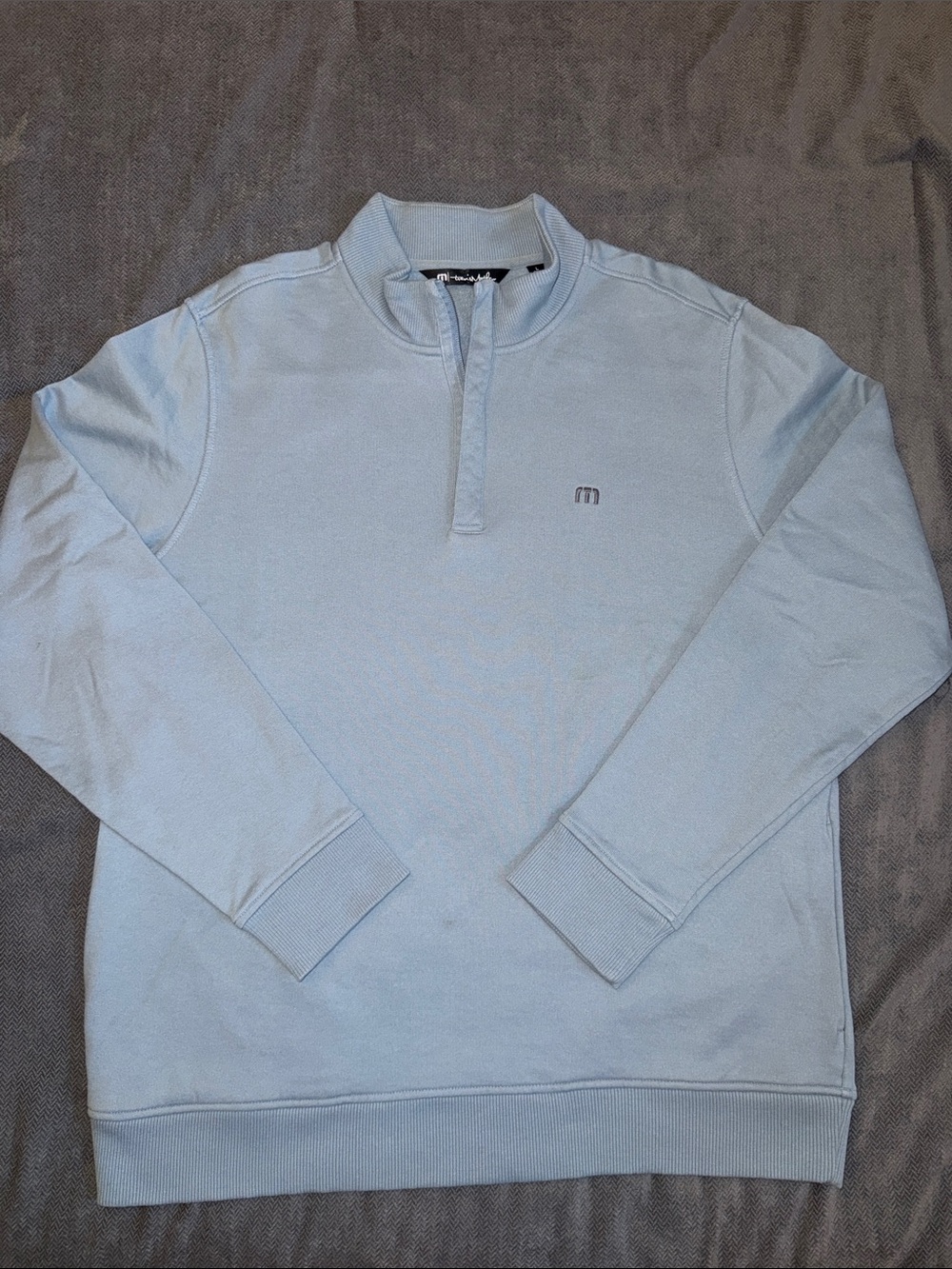 Travis Mathew Men's Light Blue Quarter-Zip